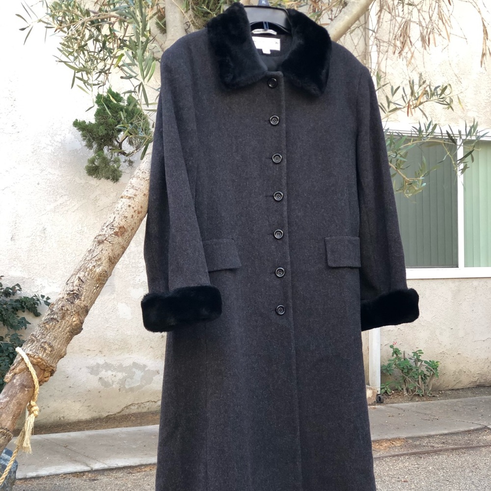 Nw Albert Nipon America Made Wool&Fur Coat, Sz 8p - image 2